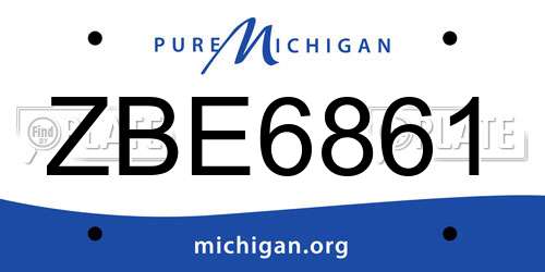 ZBE6861 Michigan License Plate