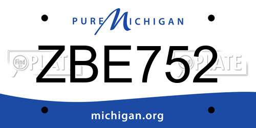 ZBE752 Michigan License Plate