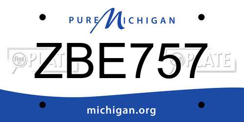 ZBE757 Michigan License Plate