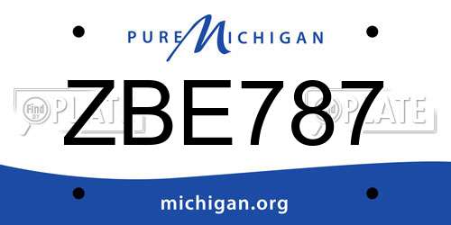 ZBE787 Michigan License Plate