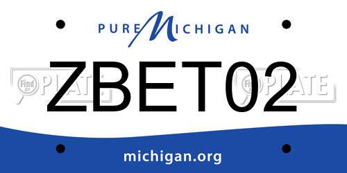 ZBET02 Michigan License Plate
