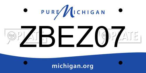 ZBEZ07 Michigan License Plate