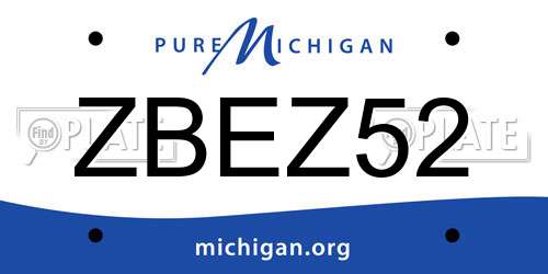 ZBEZ52 Michigan License Plate
