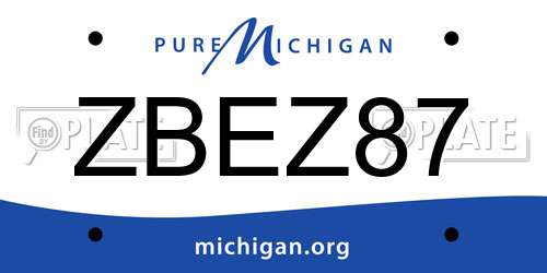 ZBEZ87 Michigan License Plate