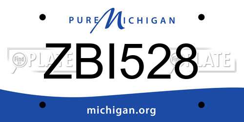 ZBI528 Michigan License Plate