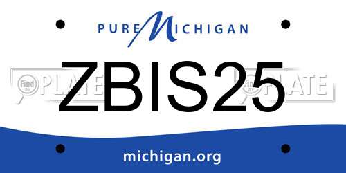 ZBIS25 Michigan License Plate