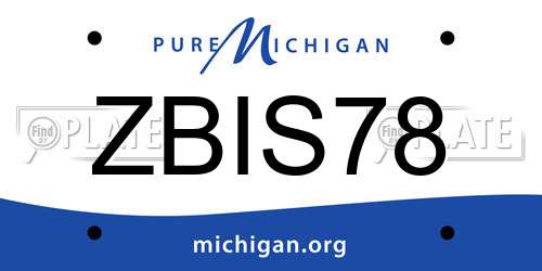 ZBIS78 Michigan License Plate