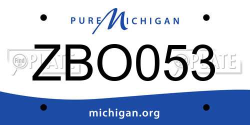 ZBO053 Michigan License Plate