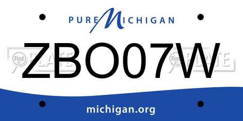 ZBO07W Michigan License Plate