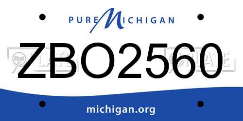 ZBO2560 Michigan License Plate