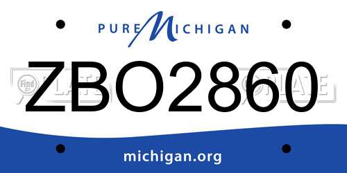 ZBO2860 Michigan License Plate