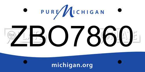 ZBO7860 Michigan License Plate