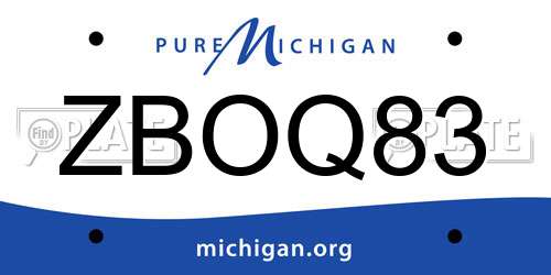 ZBOQ83 Michigan License Plate