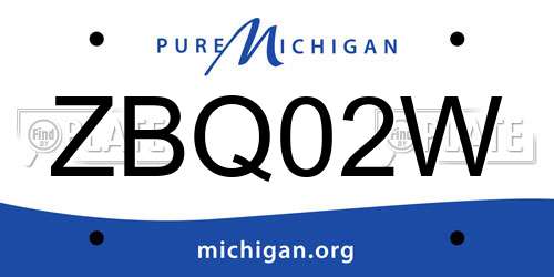 ZBQ02W Michigan License Plate