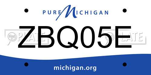 ZBQ05E Michigan License Plate
