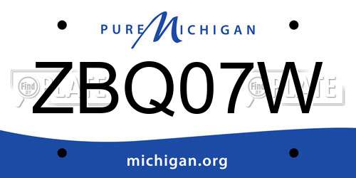 ZBQ07W Michigan License Plate