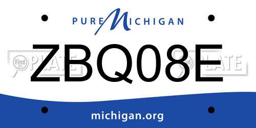 ZBQ08E Michigan License Plate