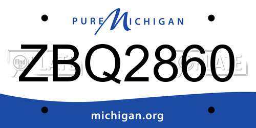 ZBQ2860 Michigan License Plate