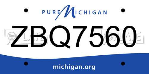ZBQ7560 Michigan License Plate