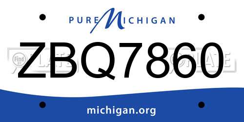 ZBQ7860 Michigan License Plate