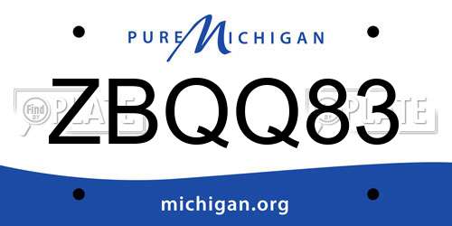 ZBQQ83 Michigan License Plate