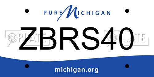ZBRS40 Michigan License Plate