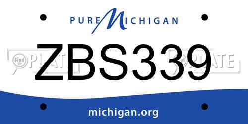 ZBS339 Michigan License Plate