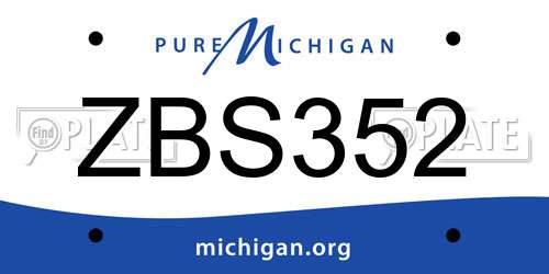 ZBS352 Michigan License Plate