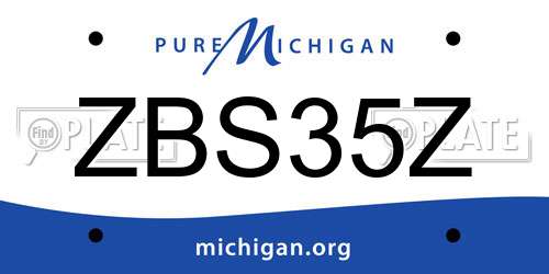 ZBS35Z Michigan License Plate