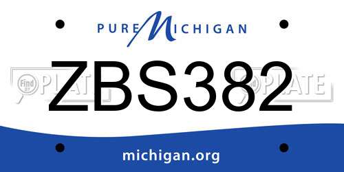 ZBS382 Michigan License Plate
