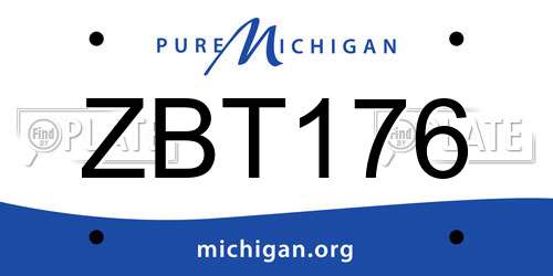 ZBT176 Michigan License Plate