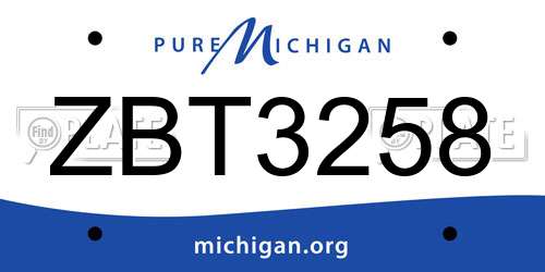 ZBT3258 Michigan License Plate