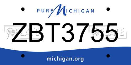 ZBT3755 Michigan License Plate