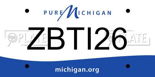 ZBTI26 Michigan License Plate