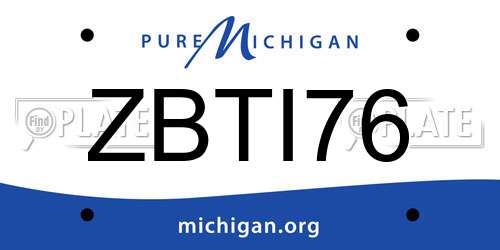 ZBTI76 Michigan License Plate