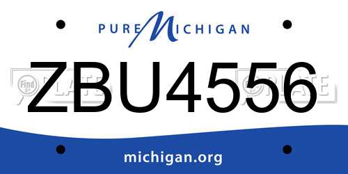 ZBU4556 Michigan License Plate