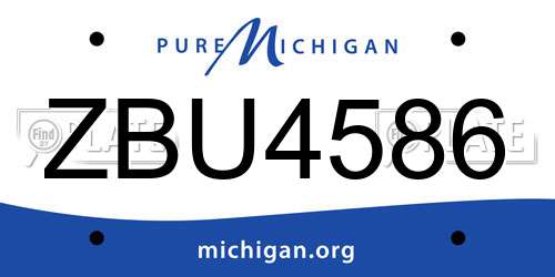 ZBU4586 Michigan License Plate