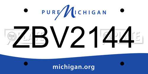 ZBV2144 Michigan License Plate