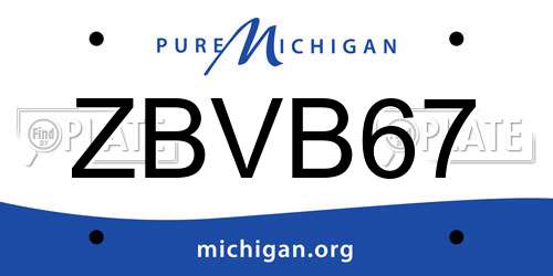 ZBVB67 Michigan License Plate