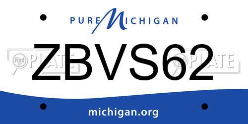 ZBVS62 Michigan License Plate