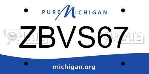 ZBVS67 Michigan License Plate