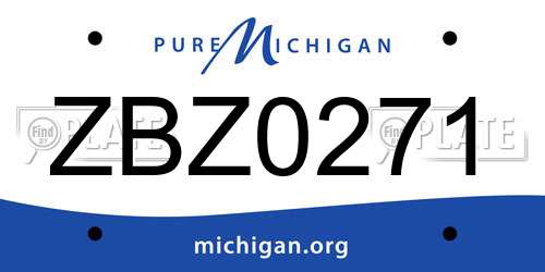 ZBZ0271 Michigan License Plate