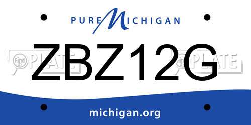 ZBZ12G Michigan License Plate