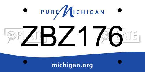 ZBZ176 Michigan License Plate