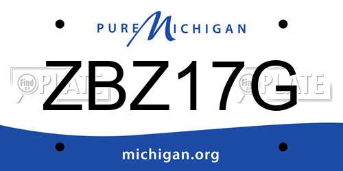 ZBZ17G Michigan License Plate