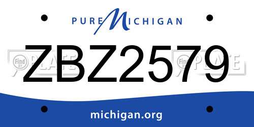 ZBZ2579 Michigan License Plate