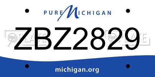 ZBZ2829 Michigan License Plate