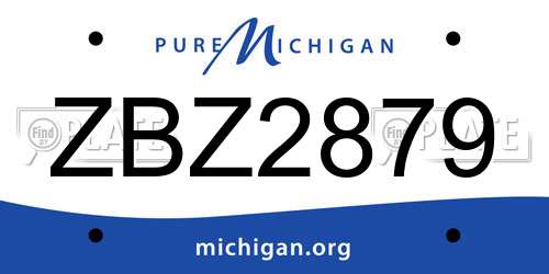 ZBZ2879 Michigan License Plate