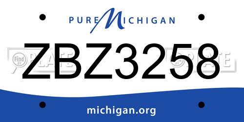ZBZ3258 Michigan License Plate