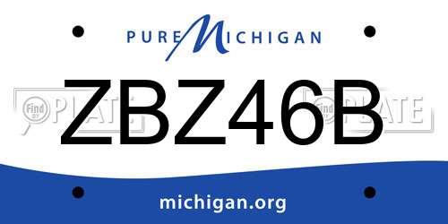 ZBZ46B Michigan License Plate